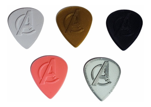 Kit De 5 Palhetas Avengers Vingadores Guitarra / Violão