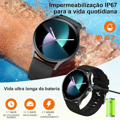 Smartwatch Relógio Inteligente À Prova D'água Com 2 Pulseiras Inclusas Tela 1.28 Smartwatch Zw02 Da Super Fast Acessórios É Ideal Para Quem Busca Tecnologia E Praticidade No Dia A Dia.