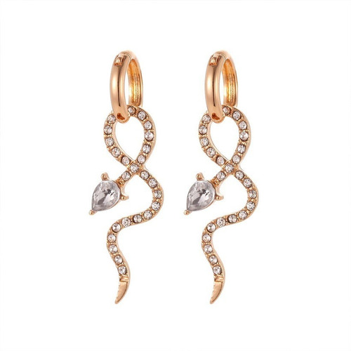 Aretes En Forma De Serpiente Y Aplicaciones De Cristal