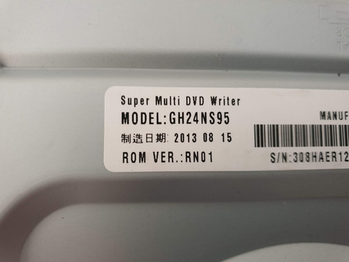 Imagem 3 de 4 de Leitor E Gravador De Cd/dvd Sata LG Gh24ns95 -gab Tampa Vira