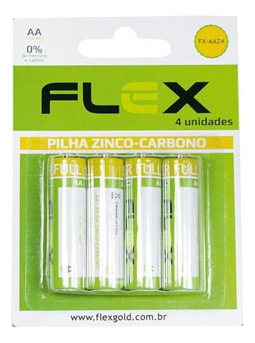 Pilha Aa Zinco-carbono 2 Unidades Fx-aaz4 Flex Novo