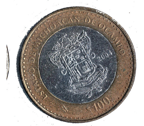 Moneda  Plata   100 Pesos Ccn  Envio Estado Michoacan
