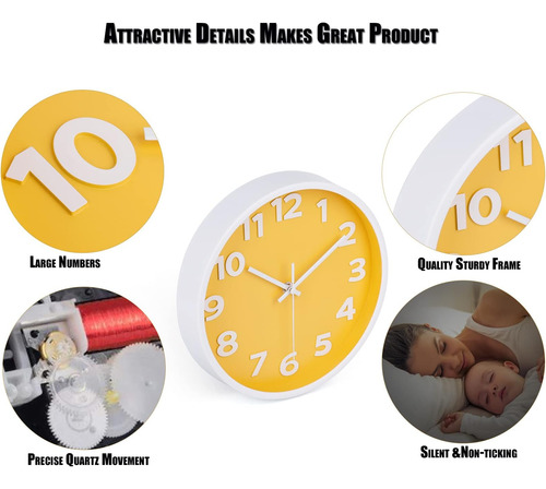 Reloj De Pared Moderno De 10 Pulgadas De 10 Pulgadas Relojes