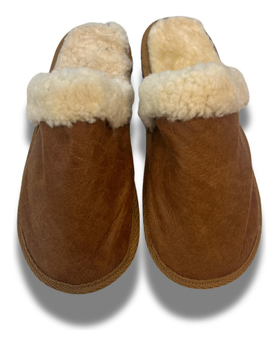 Pantuflas De Cordero Natural Unisex Super Abrigadas Invierno
