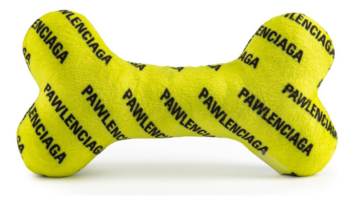 Peluche Para Perro En Forma De Hueso Pawlenciaga Amarillo