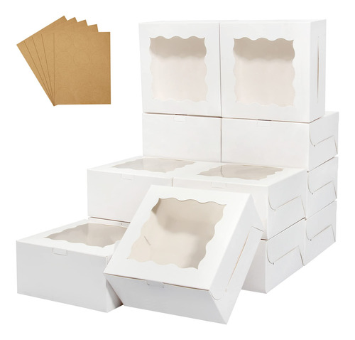 Hawhawtoys 60 Cajas De Panaderia Con Ventana, 6 X 6 X 3 PuLG