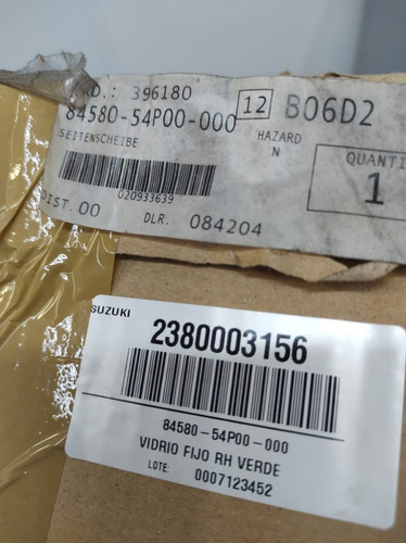 Vidrio Fijo Suzuki Vitara Derecho Verde
