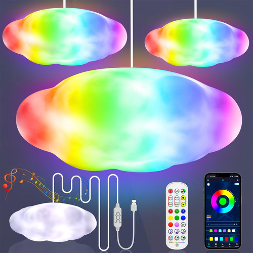 Luz Nube Creativa Lampara 3d Pantalla Led Sincronizacion