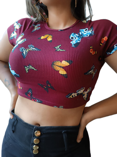 Crop Top Tshirt Dama Casual Manga Corta Pack X 2 Unidades