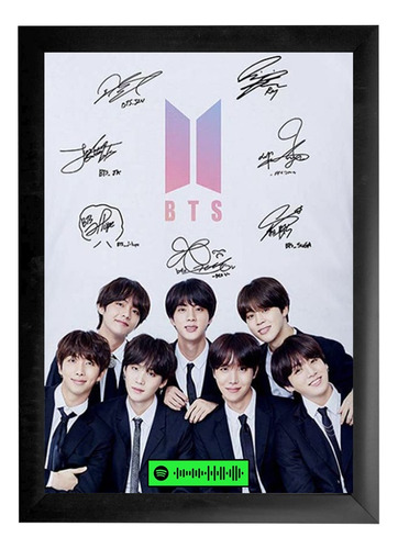 Cuadro Bts - Spotify Blanco Negro