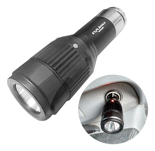 Linterna Tactica Recargable 12v Auto Cree Led Encendedor Luz Negro