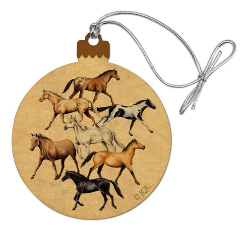 Adorno Navideño Madera Para Arbol Navidad Caballo