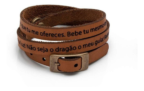 Imagem 4 de 5 de Pulseira Couro Oração De São Bento Pequena