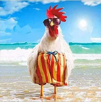 Comprar Kit Pintura Con Diamantes 5d Gallo En La Playa 30x30cm Diy