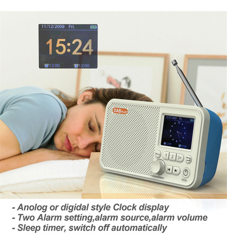 Despertador Con Pantalla Lcd A Color C10 De 2.4 Pulgadas Dab