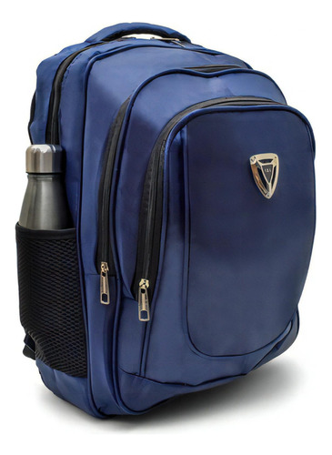 Mochila Bolsa Notebook Escolar Faculdade Viagem Lona Barata Cor Azul