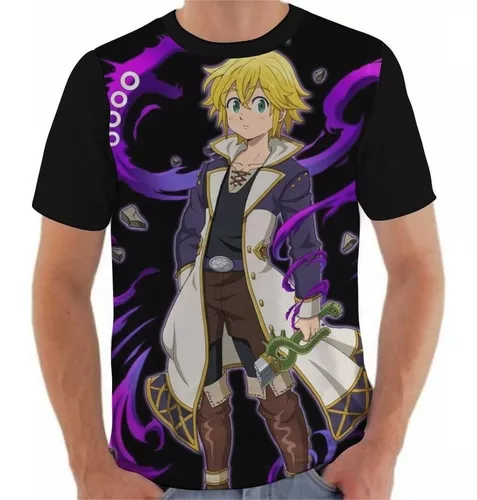 3 Camisetas Anime 7 Sete pecados capitais Vários Modelos