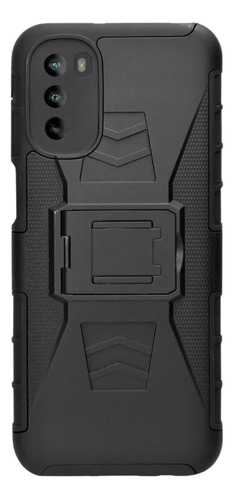 Funda Uso Rudo + Clip Para Motorola G52 Negro