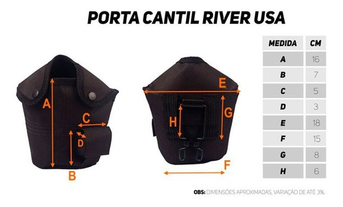 Porta Cantil River Usa Com Presilha | Preta - Atack