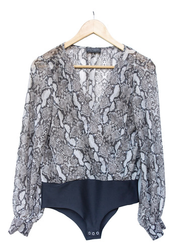 Body Transparente | Zara | T. M Gris Claro Animal Print M (Usado)