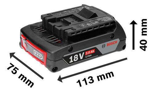 Kit Bosch 2 Baterías 18v 2,0 Ah + Cargador Gal 18v-20 220v
