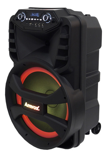 Caixa Som Amplificada Bluetooth Usb 880w Rms e 2 Microfones Amvox Preto
