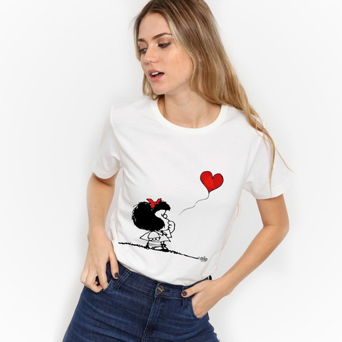 Remera Mafalda Globo Modal Calidad Premium Unisex Y Niños