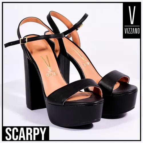 Zapatos Mujer Vizzano Sandalia Eco Cuero Taco Palo Scarpy