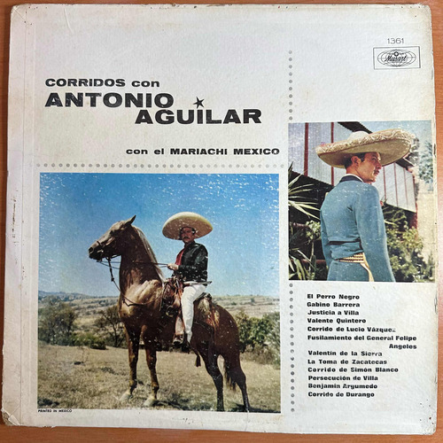 Disxco Lp Antonio Aguilar Corridos Con Mariachi De Mexico