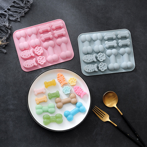 Molde De Silicona Con Forma De Pez Con Forma De Hueso Para G
