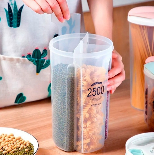 Pote Plástico S/ Bpa C/ 4 Divisórias P/ Alimentos - 2500 Ml