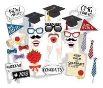Comprar 30pcs 2018 Graduación Grad Máscaras Fiesta Foto Booth Props 