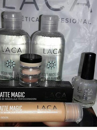 Laca Kit Maquillaje Base Mate+ Corrector Trio + Agua Micelar