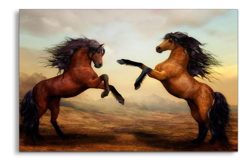Cuadro Decorativo Moderno Caballos Salvajes Jd 0087 M Cuadro 86x56 Cm Sin Marco