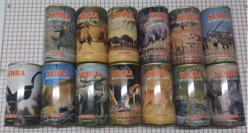 Set De 13 Latas Cerveza De Chapa Simba Suazilandia Africa
