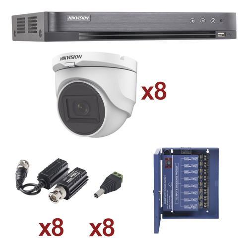 Imagen 1 de 1 de Kit Turbohd 1080p Dvr 8 Canales 8 Cámaras Turret
