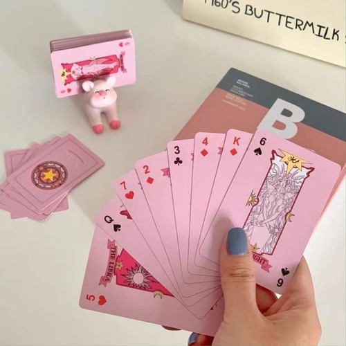 Cartas De Poker Sakura Card Captor Baraja Juego De Mesa Rosa Sakura Chino