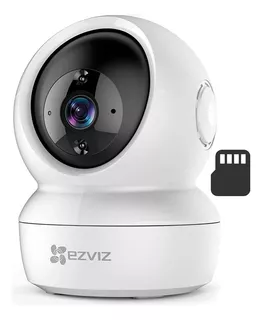 Ezviz C6n 64gb, Cámara de Seguridad WIFI 2MP 1080P FULLHD 360° PT, con memoria MicroSd, Color Blanco