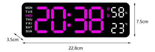 Reloj De Pared Digital Reloj De Rosa Roja Luz Blanca