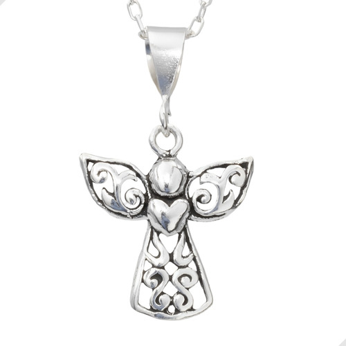 Colgante Ángel Guardian Pequeño Plata 925 + Cadena | M411