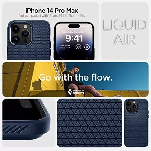 Funda Spigen Liquid Air iPhone 15 Pro Max Azul Marino Case