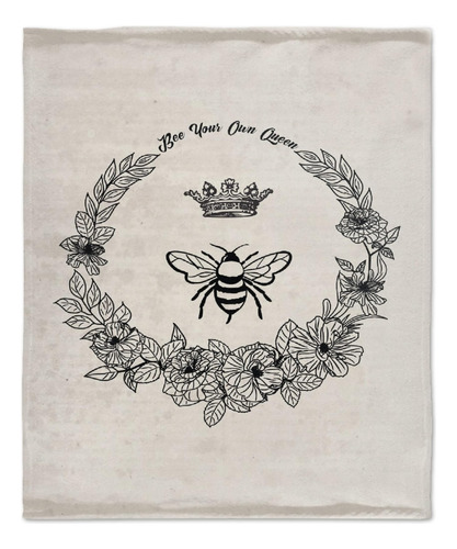 Fukurokuju Vintage Bee Your Own Queen Manta De Franela Suave