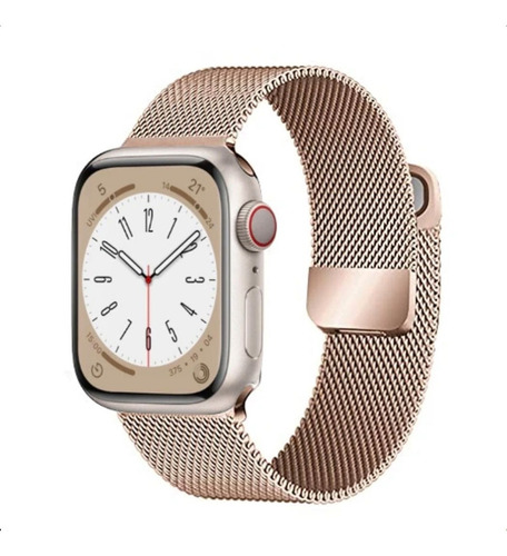 Pulseira Metal Milanes Compatível Com Apple Watch 9 41mm Cor Rose-gold