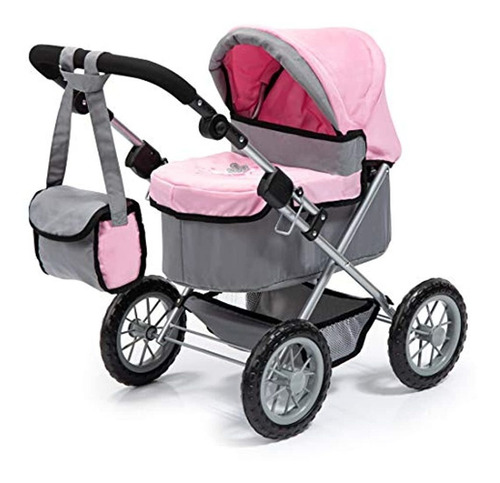 Coches Para Muñecas - Cochecito Para Muñeca, Color Gris/rosa