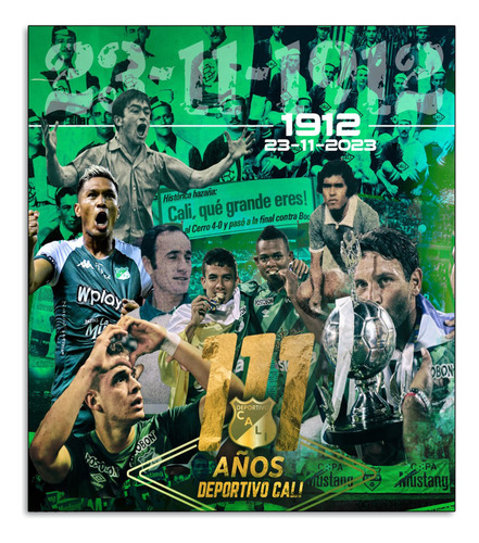 Cuadros Retablos Deportivo Cali 111 Años De Leyenda 50x70cm