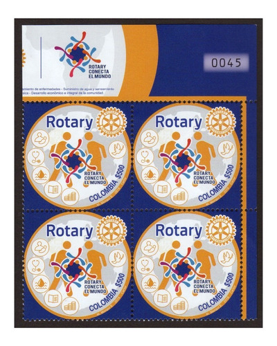 Estampillas Rotary International X4 Estampillas De Colombia 