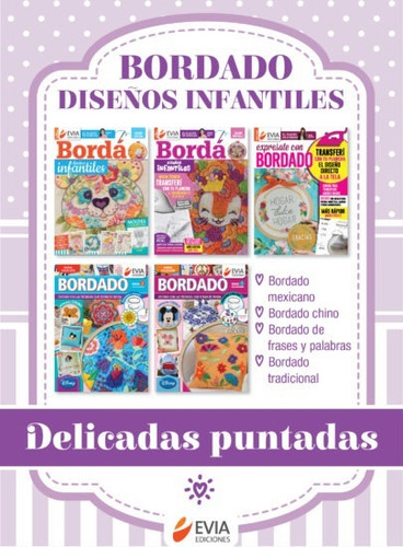 Bordado Diseños Infantiles -delicadas Puntadas -5 Revistas