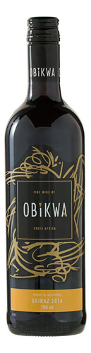 Vinho tinto meio seco shiraz Obikwa 2016 adega Distell 750 ml