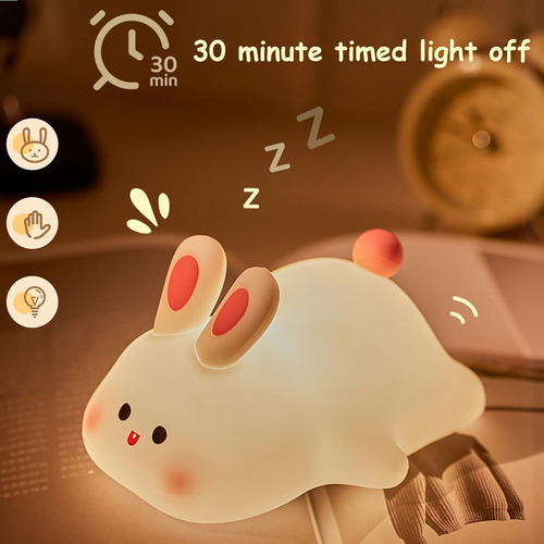 Lámpara De Noche De Bebé For Niños, Lámpara De Conejo,