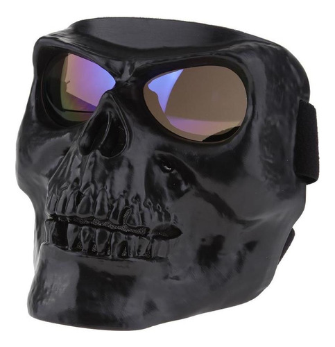 Moto Casco Cráneo Huesos Demonio Visor Facial Halloween